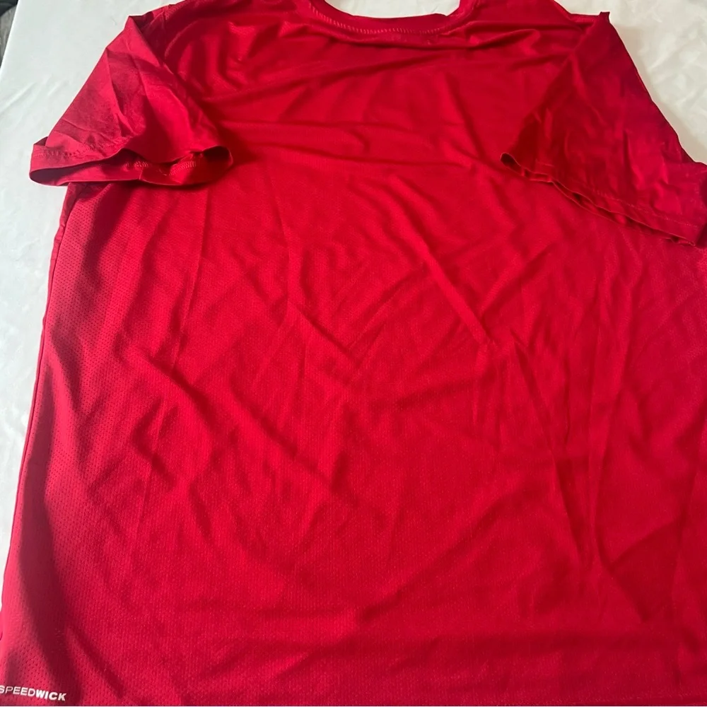 Reebok Speedwick Athletic Tee Shirt Red 2XL Moisture Wicking Workout Gym